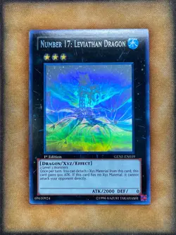 Yugioh Number 17: Leviathan Dragon GENF-EN039 Ghost Rare 1st Ed LP - Image 1