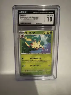 CGC 10 Leafeon 002/187 Terastal Fest ex sv8a Pokemon Card - Image 1