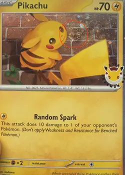 Pokemon Center Exclusive (Sold Out) Opening Scene Pin+Pikachu Card (Holo Swirl). - Image 2