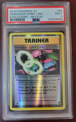 PSA 9 MINT POKEMON XY Evolutions Venusaur Spirit Link Reverse Holo #89/108 - Image 1