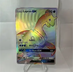 Pokemon Lapras GX Secret Rare Full Art Holo SM Base Set 151/149 English Card - Image 1