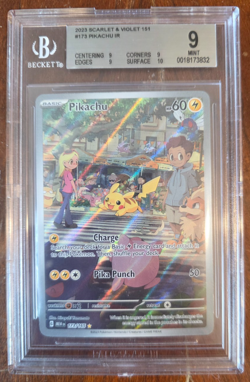 2023 POKEMON MEW EN-151 ILLUSTRATION RARE #173 PIKACHU BGS 9 MINT BECKETT - Image 1