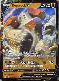 Regirock V Ultra Rare - 104/202 - Sword & Shield Base Pokemon 2020 - Image 1