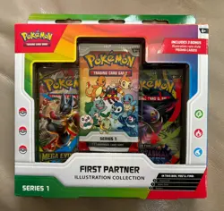 Pokemon TCG: First Partner Illustration Collection—Series 1 + Mega Charizard Tin - Image 2