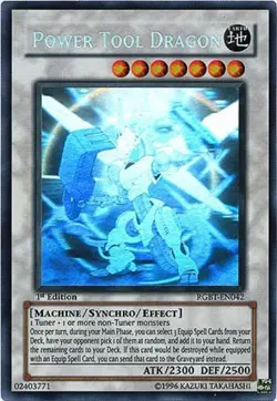 Damaged Power Tool Dragon - RGBT-EN042 - Ghost Rare - Unlimited Edition - YuGiOh - Image 1