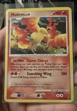 2008 Moltres LV.47 10/100 Majestic Dawn HOLO Pokemon TCG Card Holo Bleed - Image 1