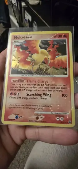 2008 Moltres LV.47 10/100 Majestic Dawn HOLO Pokemon TCG Card Holo Bleed - Image 4