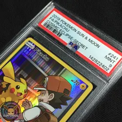 Pikachu FULL ART SECRET 241/236 (PSA 9 MINT) Sun & Moon Pokemon Cards - Image 3