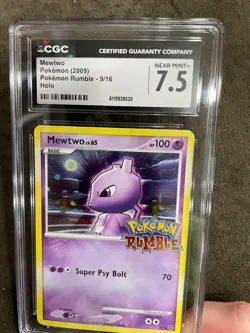 Mewtwo Pokemon Rumble Holo Stamped Card 9/16 Graded CGC 7.5 NM - Image 2