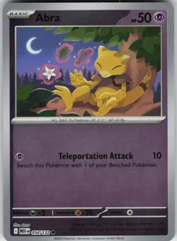 Abra - 054/132 - Pokemon TCG - Reverse Holo - ME01: Mega Evolution - NM - Image 1