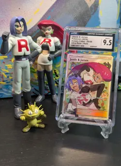 2019 POKEMON 🚀 SUN & MOON HIDDEN FATES #68 FULL ART/JESSIE & JAMES 💢 CGC 9.5 - Image 1