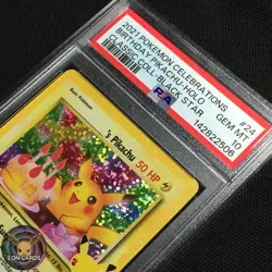 Birthday Pikachu HOLO RARE #24 (PSA 10 GEM MINT) Celebrations Pokemon Cards - Image 3