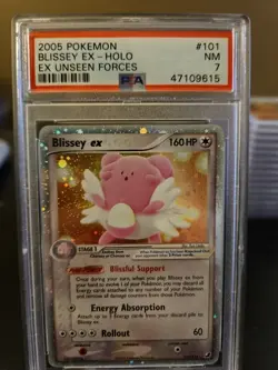 2005 Pokemon EX Unseen Forces Blissey EX #101 Holo - PSA 7 NM - Image 1
