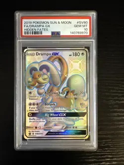 Pokemon 2019 Hidden Fates Drampa GX SV80/SV94 Shiny Holo Rare Full Art PSA 10 - Image 1