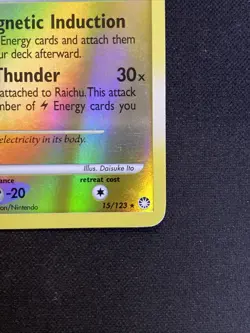 Pokemon TCG Raichu Mysterious Treasures 15/123 Reverse Holo HP. - Image 5