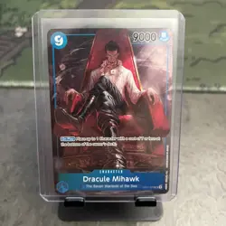 One Piece Dracule Mihawk OP01-070 Romance Dawn Parallel Foil Super Rare - Image 1