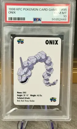🗿1998 Pokemon KFC Card Game - ONIX #95 - PSA 10 Immaculate Condition - Rare!! - Image 1