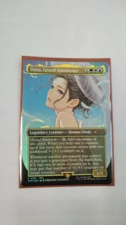 Yuna, Grand Summoner Promo 0001 Final Fantasy Mtg Borderless Foil Ffx - Image 1