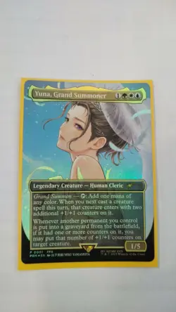 Yuna, Grand Summoner Promo 0001 Final Fantasy Mtg Borderless Foil Ffx - Image 1