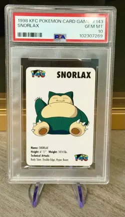 🍌1998 KFC POKEMON CARD GAME #143 SNORLAX PSA 10 - Immaculate - Very Rare - Image 1