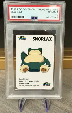 🍌1998 KFC POKEMON CARD GAME #143 SNORLAX PSA 10 - Immaculate - Very Rare - Image 2