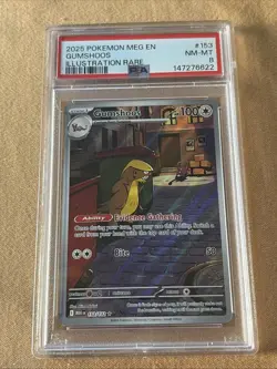 2025 POKEMON MEG EN-MEGA EVOLUTION ILLUSTRATION RARE #153 GUMSHOOS PSA 8 - Image 1