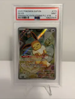 Pokemon Eevee 173 Black Star Promo Prismatic Evolution Pokemon Center ETB PSA 9 - Image 1