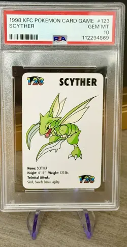 🌟 1998 KFC (US) Pokemon Promo - Scyther #123 - KFC - PSA 10 - Extremely Rare - Image 1
