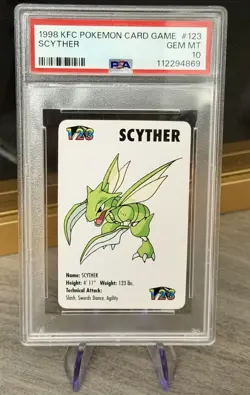 🌟 1998 KFC (US) Pokemon Promo - Scyther #123 - KFC - PSA 10 - Extremely Rare - Image 2