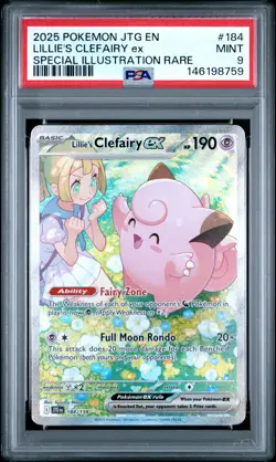 PSA 9 Lillie's Clefairy ex 184/159 Pokemon JTG EN Journey Together SIR 2025 MINT - Image 1
