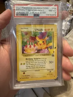 2021 Pokemon Celebrations Birthday Holo #24 Black Star PSA 8 - Image 1
