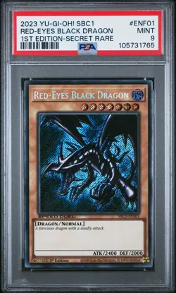 2023 1ST ED-SECRET RARE #ENF01 RED-EYES BLACK DRAGON PSA 9 - Image 1