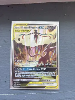 Pokemon TCG Espeon & Deoxys GX Tag Team Black Star Promo Card #SM240 - Image 1