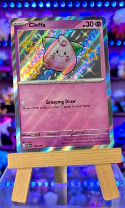 Cleffa 150/091 Shiny Holo Rare Scarlet and Violet Paldean Fates Pokemon Card NM - Image 1