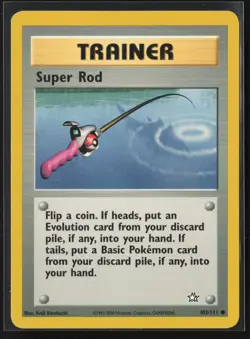 Super Rod Common Neo Genesis 103/111 LP Pokemon Card - Image 1