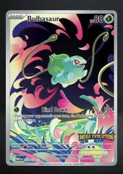 Pokemon Bulbasaur Mega Evolution Rare Foil Stamp 133/132 MEGN HP TCG - Image 1