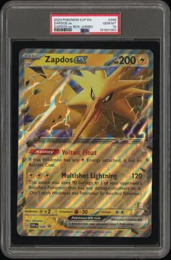 Svp En-sv Black Star Promo Pokemon Zapdos EX 049 Jumbo PSA 10 - Image 1