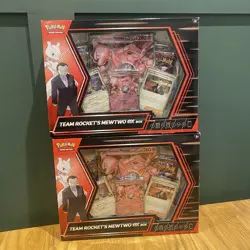 POKEMON TCG SCARLET & VIOLET DESTINED RIVALS TEAM ROCKET'S MEWTWO EX BOX X2 - Image 1