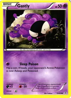 Pokemon TCG Gastly 33/83 Common Generations LP - Image 1