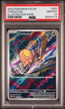 2023 POKEMON SVI EN-SCARLET & VIOLET ILLUSTRATION RARE #201 TOEDSCOOL PSA 10 - Image 1