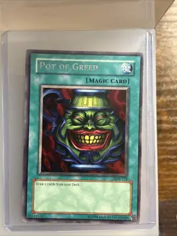 Yu-Gi-Oh! TCG Pot of Greed LOB-119 Unlimited Edition Rare Lightly Played - Image 1