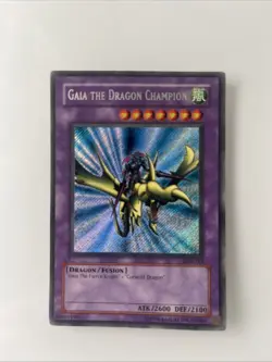 Yu-Gi-Oh! Gaia the Dragon Champion LOB-125 Unlimited Secret Rare LP - Image 1