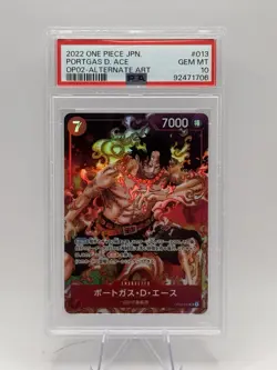 2022 ONE PIECE PORTGAS D. ACE OP02-013 ALT ART JAPANESE PSA 10 - Image 1