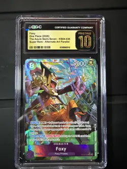 2026 One Piece The Azure Sea's Seven Foxy SR Alt Art #EB04-036 CGC 10 Pristine - Image 1