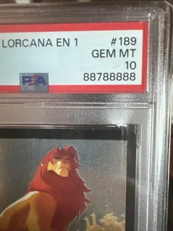 2023 DISNEY LORCANA FIRST CHAPTER SIMBA "RETURNED KING" FOIL #189 PSA 10 8’s!!!! - Image 1