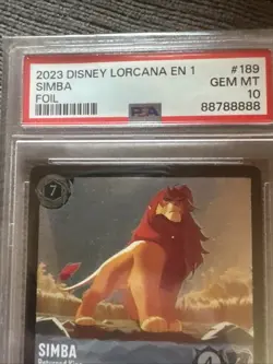 2023 DISNEY LORCANA FIRST CHAPTER SIMBA "RETURNED KING" FOIL #189 PSA 10 8’s!!!! - Image 3