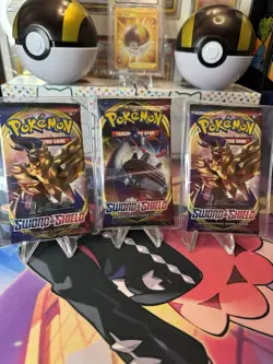 Pokemon TCG Sword and Shield Base x3 Booster Packs 10 Cards Factory Sealed - Image 1