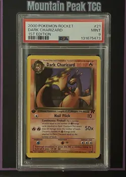 PSA 9 Dark Charizard 21/82 - 1st Edition Non Holo - Team Rocket - Pokemon Card - Image 1