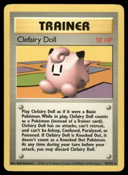 Pokemon Cards Clefairy Doll 70/102 Base Set WOTC Unlimited Rare MP *3 - Image 1