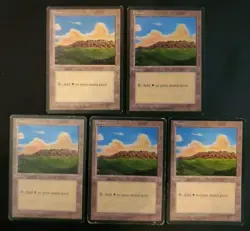 5x Ice Age #343 Plains Mixed Condition Basic Land Mana Magic MTG White Lot - Image 1